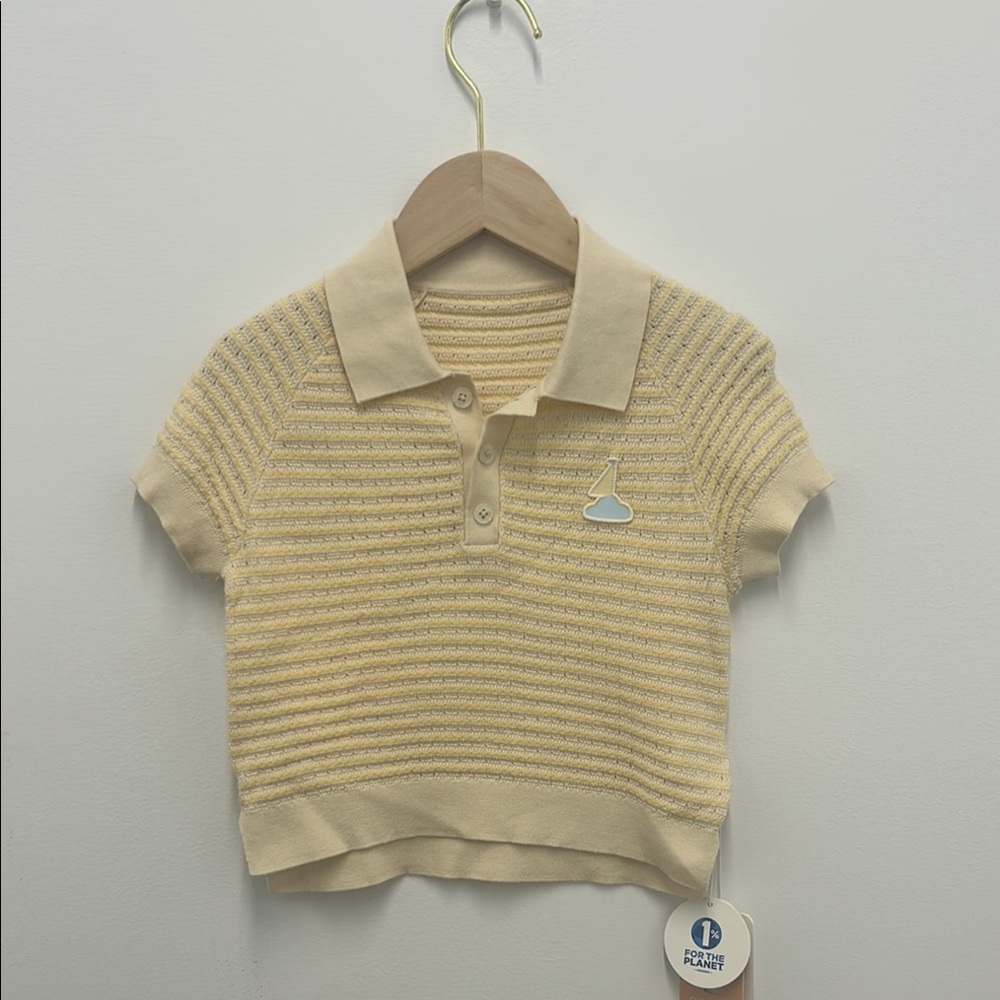Petite Revery Kids Yellow knit Polo Shirt